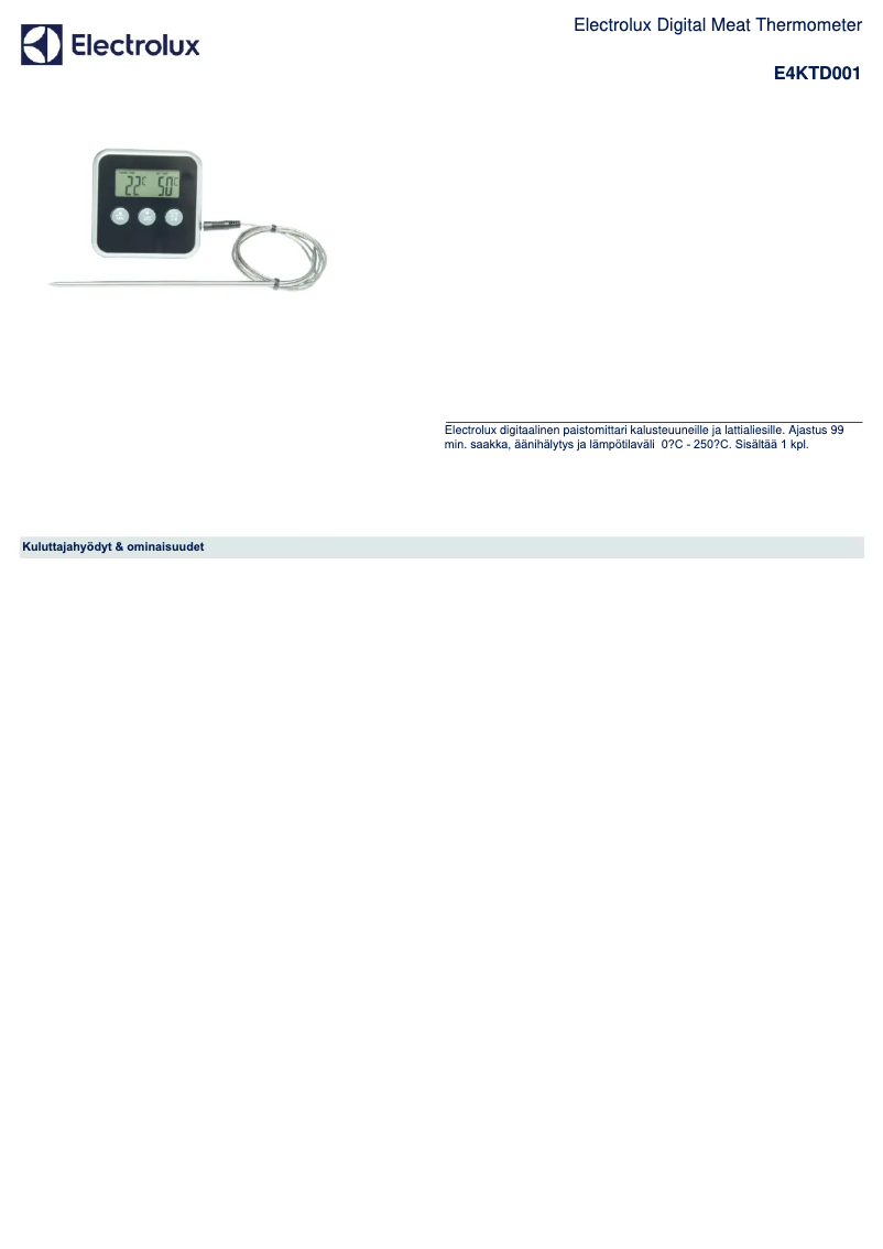 Image de la première page du manuel de l'appareil E4KTD001