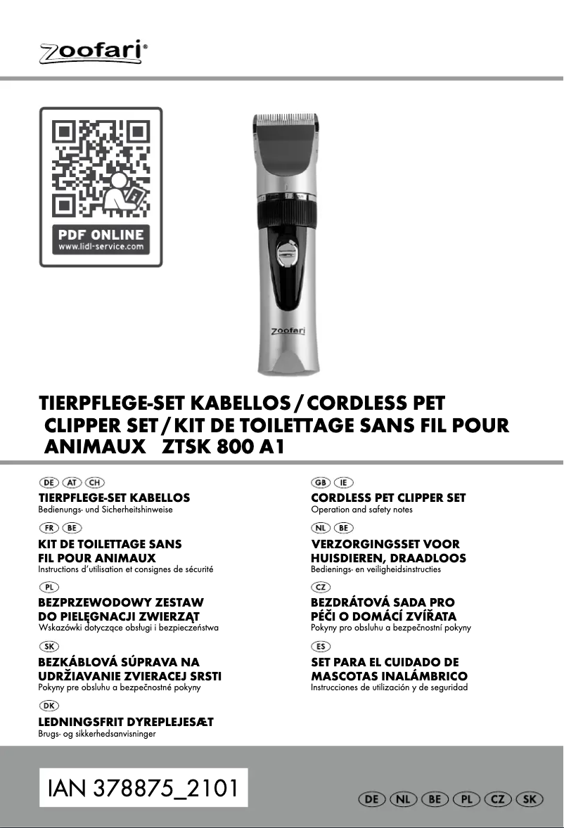 Page 1 de la notice Manuel utilisateur Zoofari IAN 378875