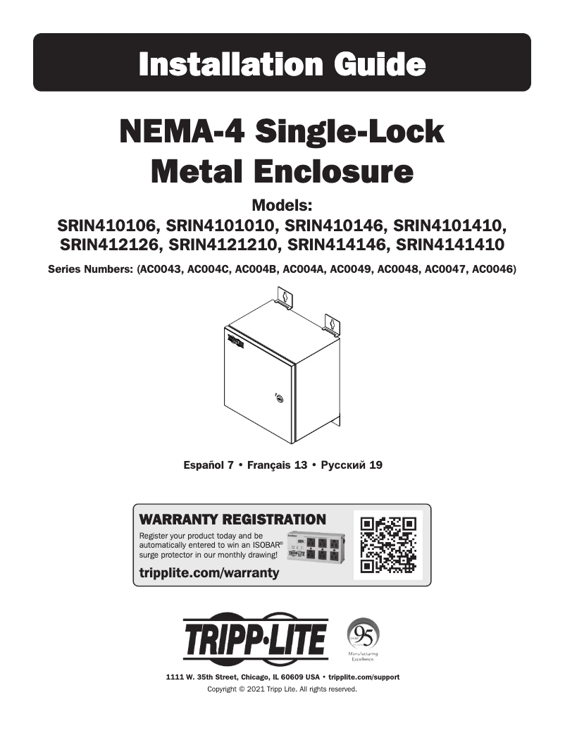 Page n°1 - Manuel utilisateur Tripp Lite SRIN4141410