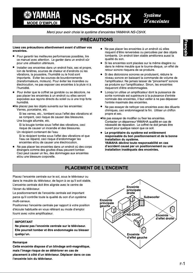 Image de la première page du manuel de l'appareil NS-C5HX
