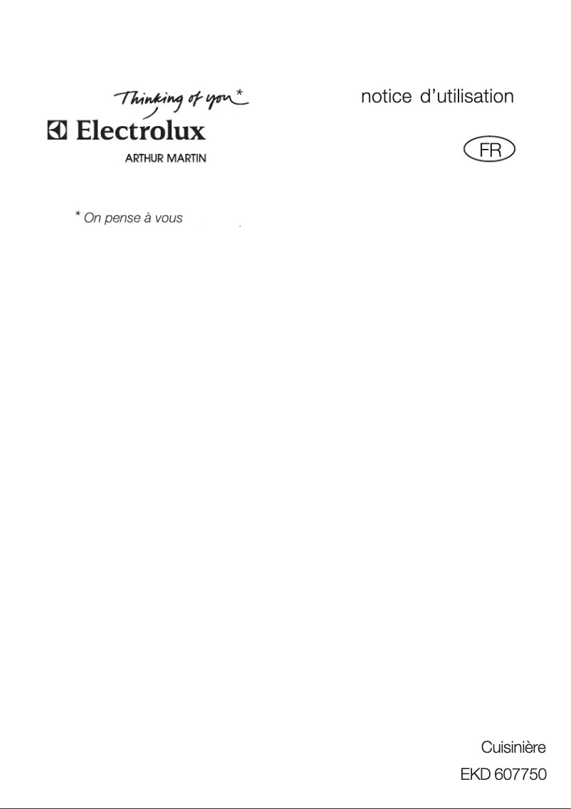 Page n°1 - Manuel utilisateur Arthur Martin-Electrolux EKD607750X