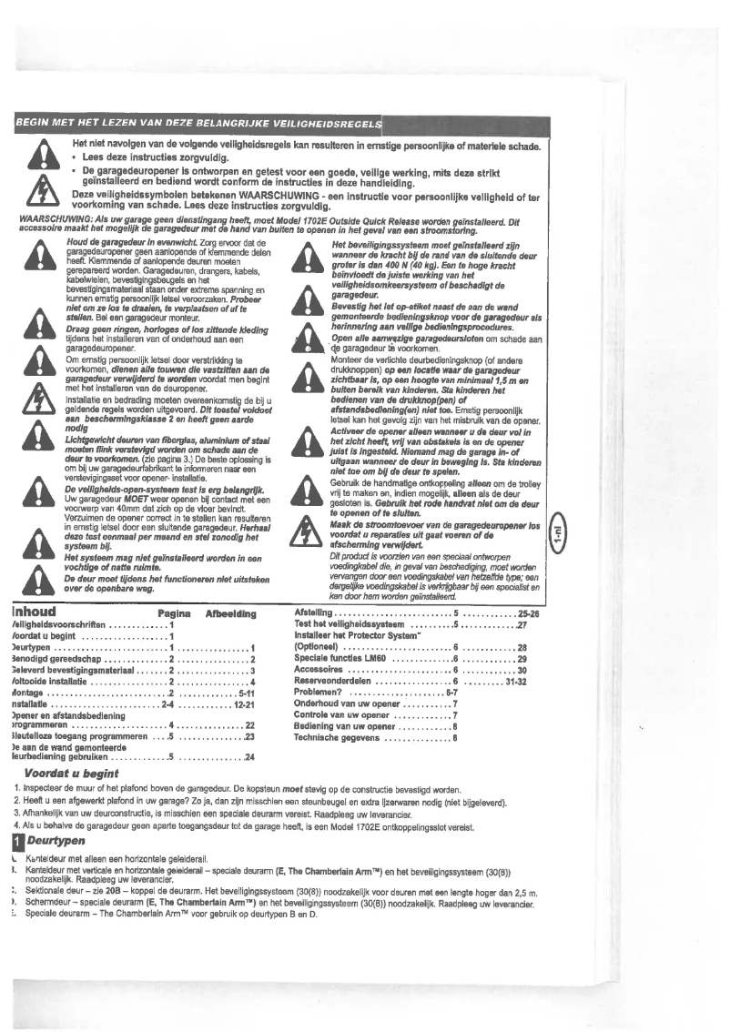 Page 1 de la notice Manuel utilisateur Chamberlain Liftmaster