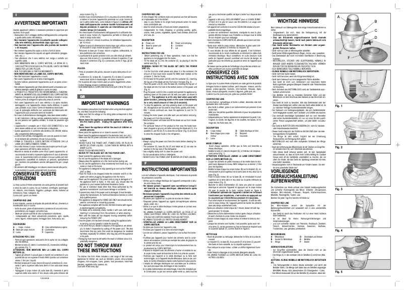 Page 1 de la notice Manuel utilisateur Ariete 1822