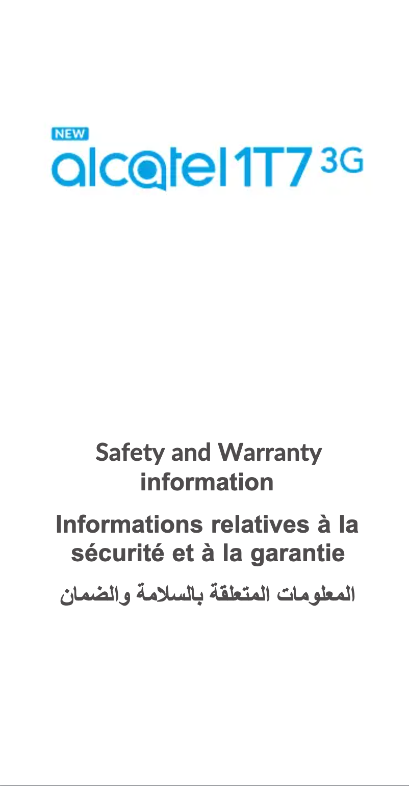 Page 1 de la notice Manuel utilisateur Alcatel 1T7 3G