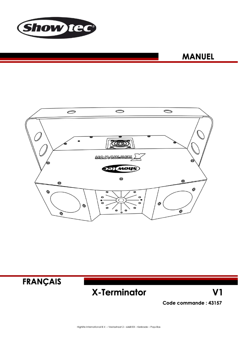 Page n°1 - Manuel utilisateur Showtec X-Terminator