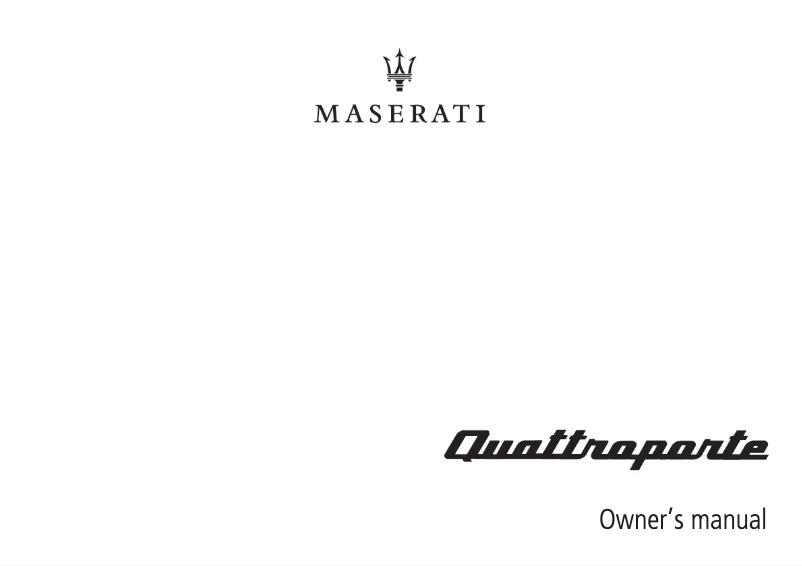 Page n°1 - Manuel utilisateur Maserati Quattroporte (2019)