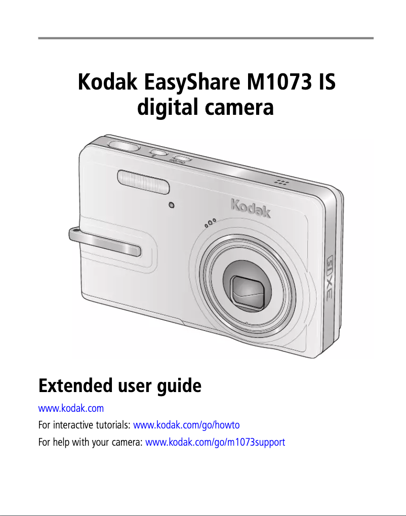Page 1 de la notice Manuel utilisateur Kodak EasyShare M1073 IS