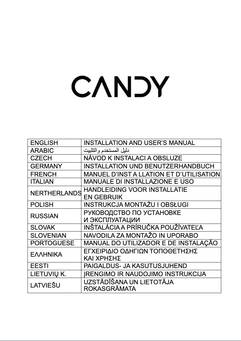 Page 1 de la notice Manuel utilisateur Candy CBG52SX