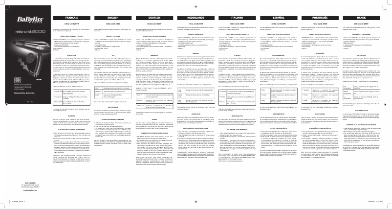 Image de la première page du manuel de l'appareil Retra-Cord 2000 D372E