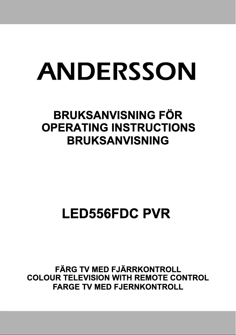 Page n°1 - Manuel utilisateur Andersson LED556FDC PVR