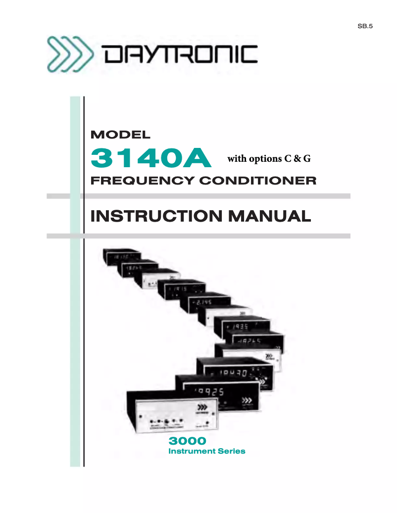 Page n°1 - Manuel utilisateur Daytronic 3140ABC