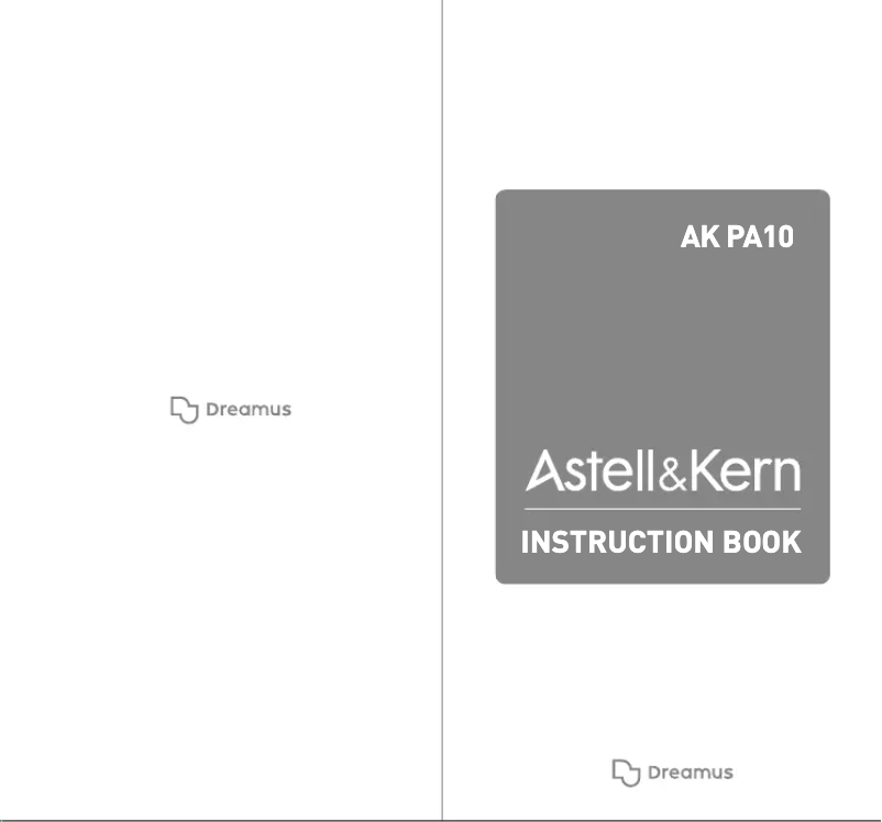 Page n°1 - Manuel utilisateur Astell&Kern AK PA10