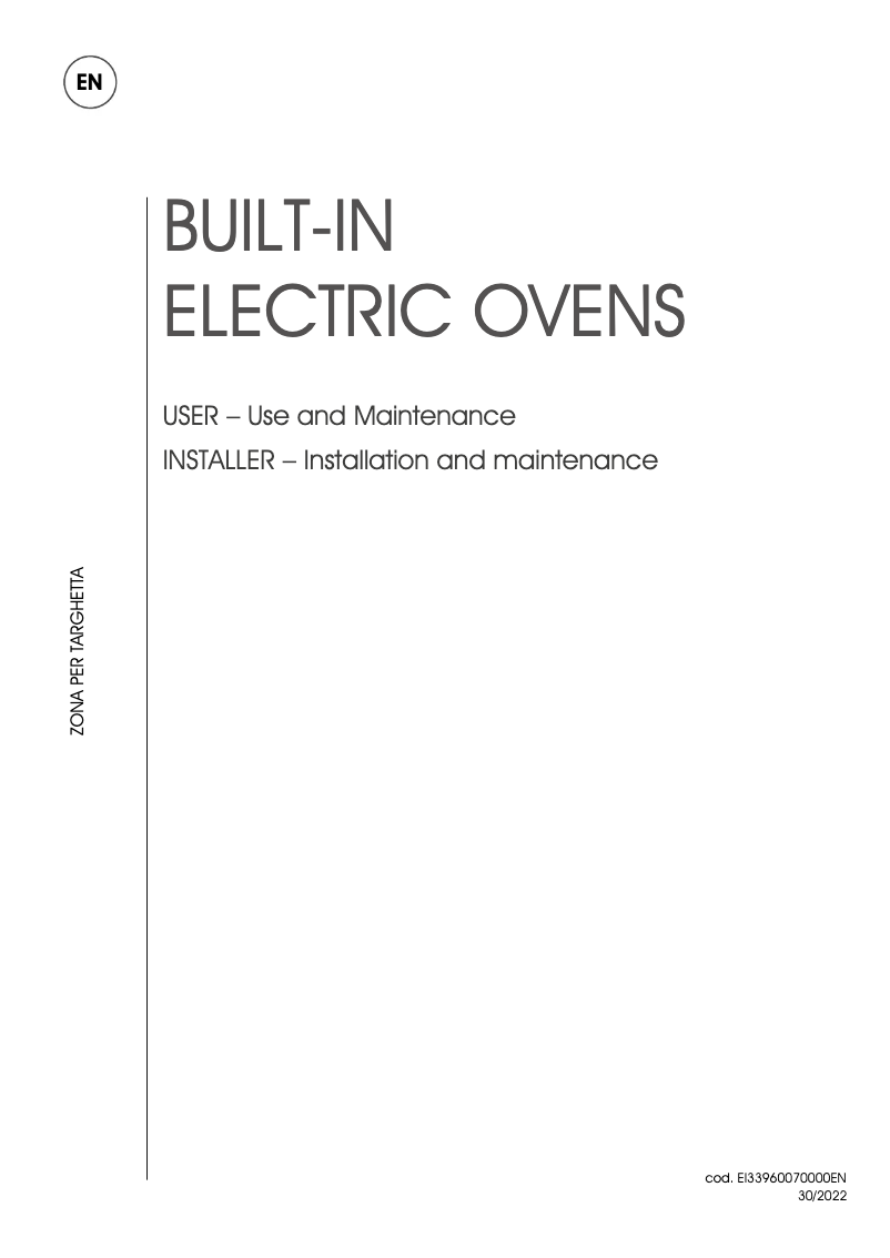 Page 1 de la notice Manuel utilisateur Ilve OV91STCT3