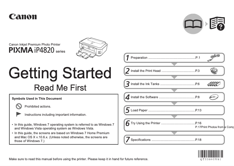 Page 1 de la notice Manuel utilisateur Canon Selphy iP4820