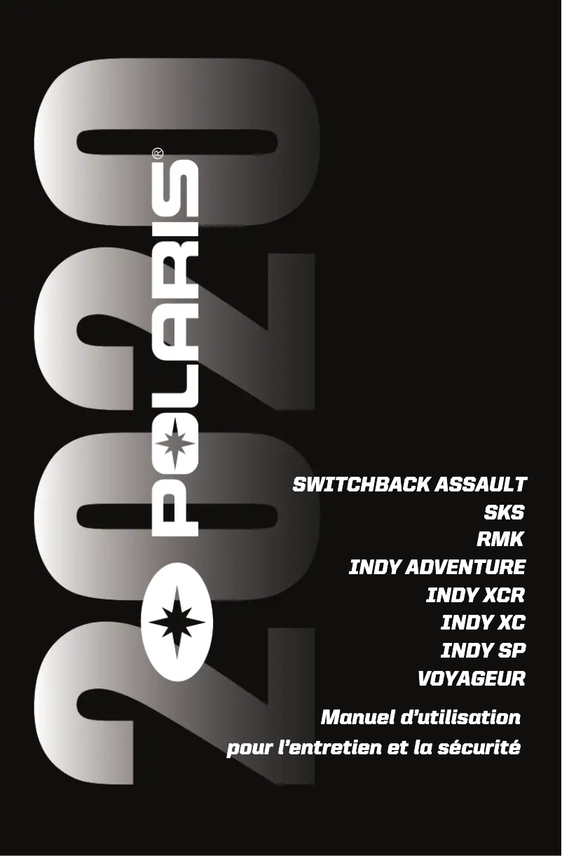 Page 1 de la notice Manuel utilisateur Polaris 600 Indy Adventure 137 (2020)