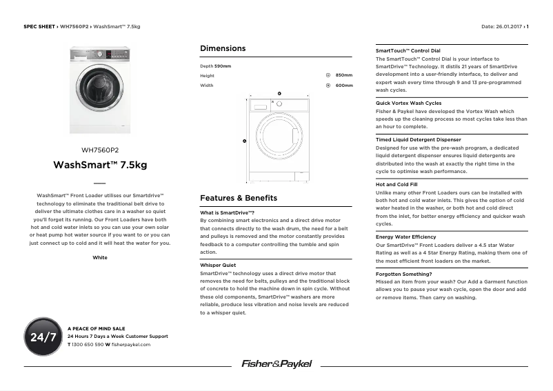Image de la première page du manuel de l'appareil WH7560P2