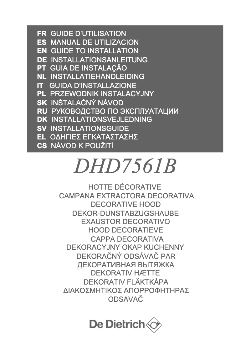 Image de la première page du manuel de l'appareil DHD7561B