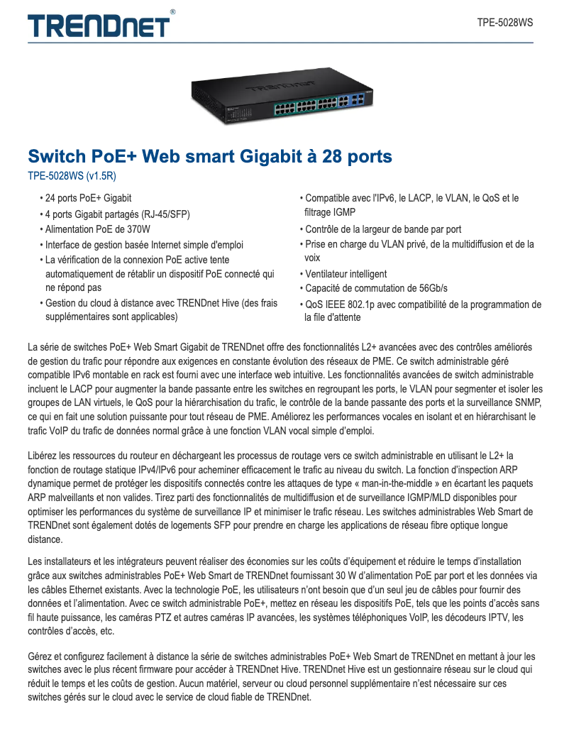 Image de la première page du manuel de l'appareil TPE-5028WS