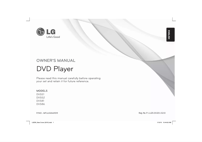 Image de la première page du manuel de l'appareil DV551