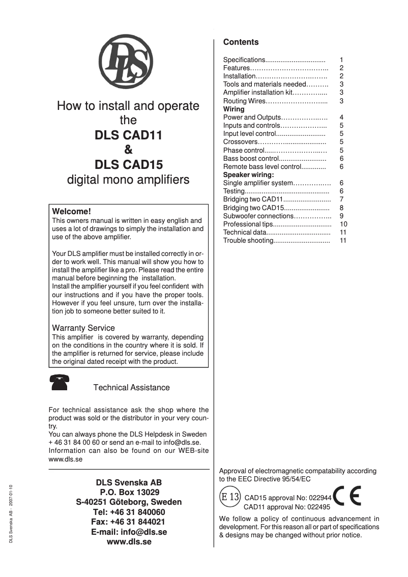 Image de la première page du manuel de l'appareil CAD11