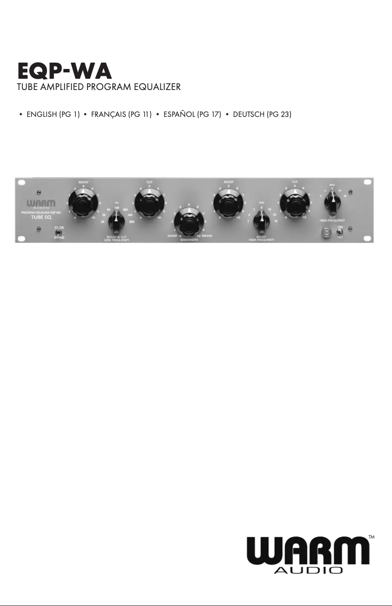 Page 1 de la notice Manuel utilisateur Warm Audio EQP-WA