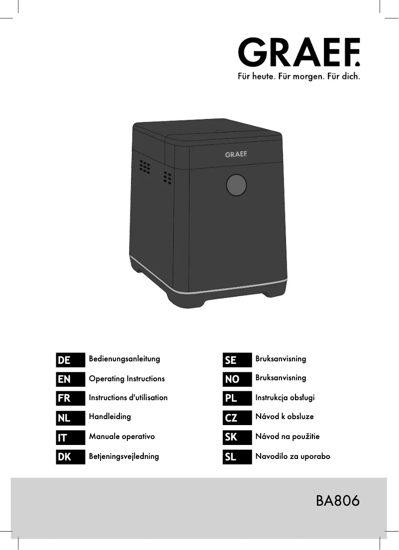 Image de la première page du manuel de l'appareil BA806