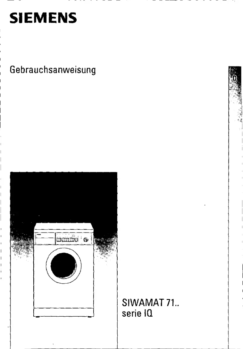 Page 1 de la notice Manuel utilisateur Siemens Siwamat 7163WM71630SN
