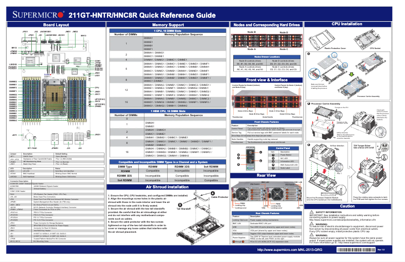 Image de la première page du manuel de l'appareil SuperServer SYS-211GT-HNC8R