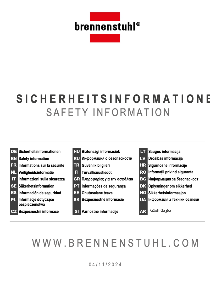 Page n°1 - Manuel utilisateur Brennenstuhl MZ 20