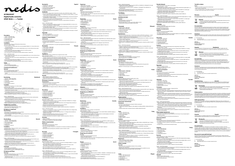 Image de la première page du manuel de l'appareil ACON2502AT