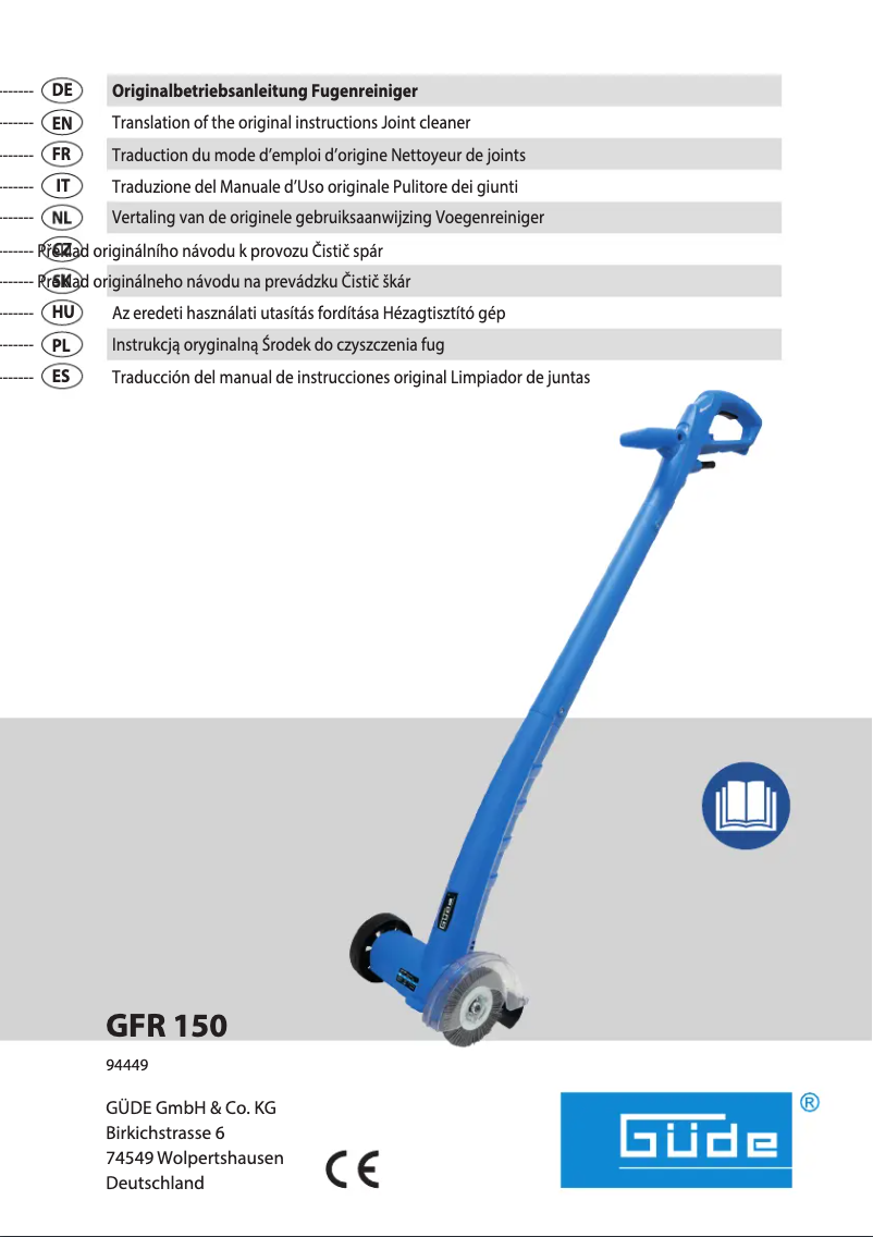 Page n°1 - Manuel utilisateur Güde GFR 150