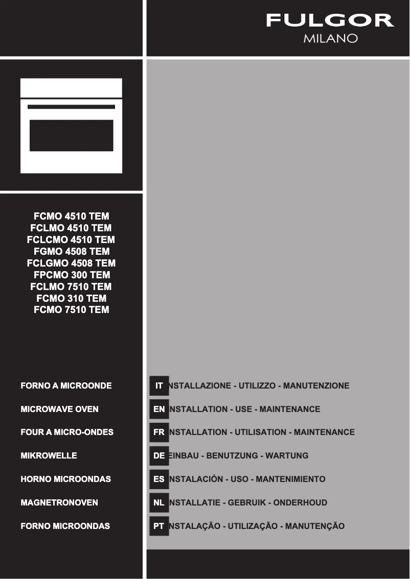 Page n°1 - Manuel utilisateur Fulgor Milano FCLCMO 4510 TEM