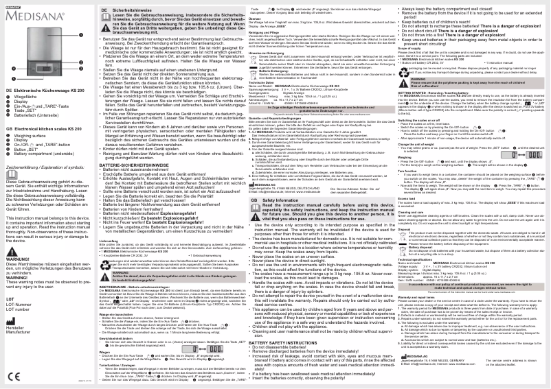 Página 1 del manual Manual de usuario Medisana KS 200