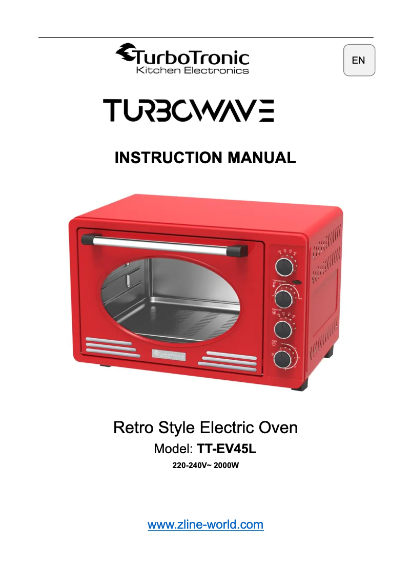 Page 1 de la notice Manuel utilisateur TurboTronic TurboWave TT-EV45R