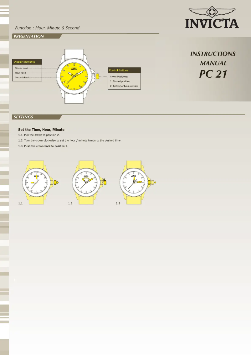 Page n°1 - Manuel utilisateur Invicta Just For Her 29268