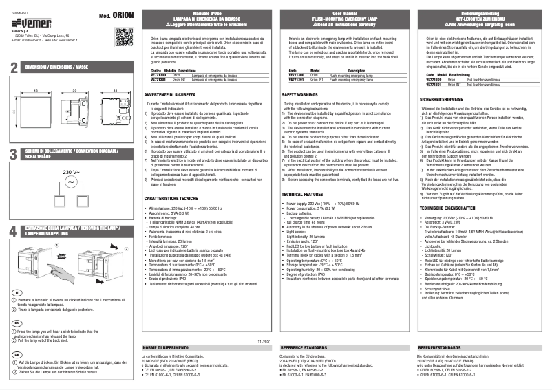 Page n°1 - Manuel utilisateur Vemer Orion