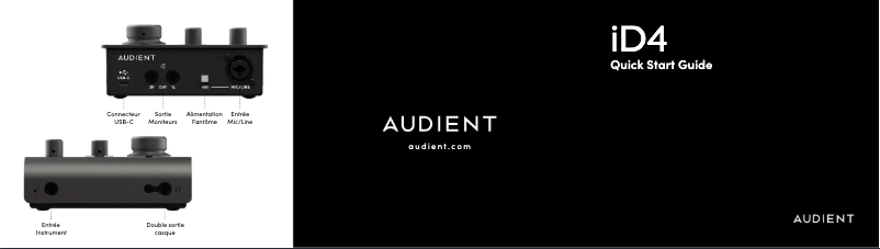 Página 1 del manual Guía de inicio rápido Audient iD4