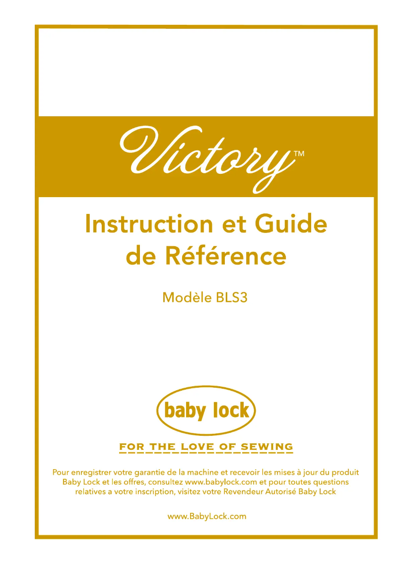 Page 1 de la notice Manuel utilisateur Baby Lock Victory