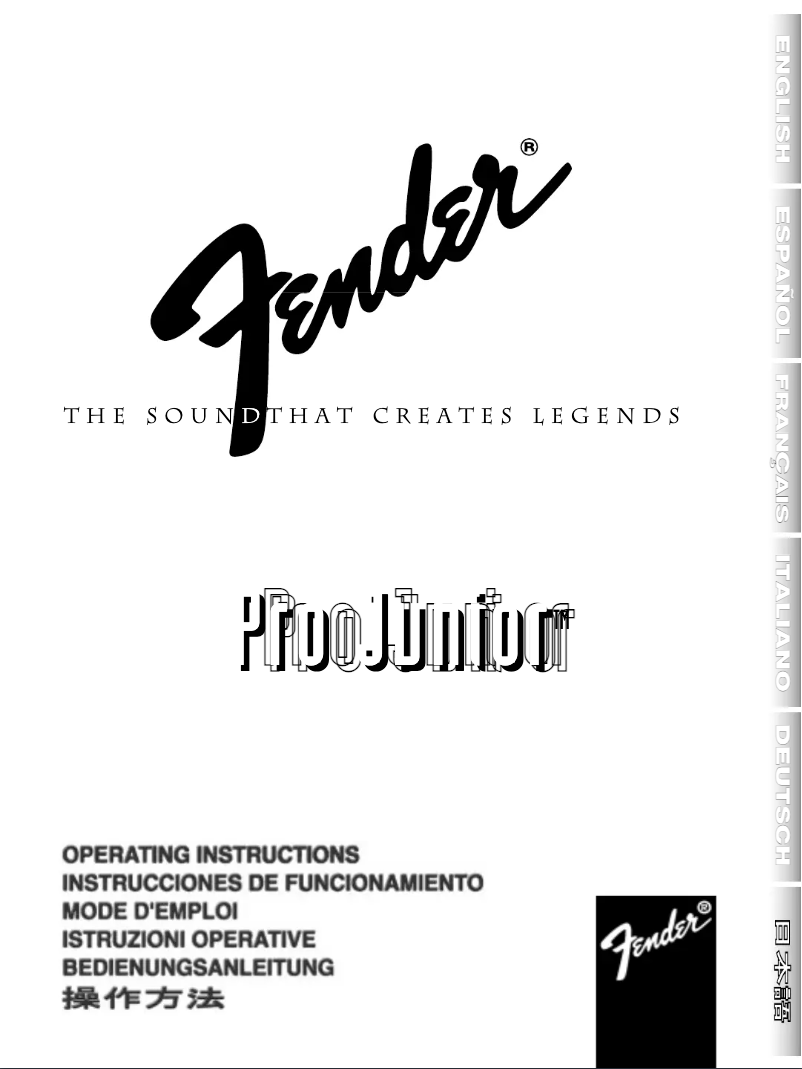 Page n°1 - Manuel utilisateur Fender Pro Junior