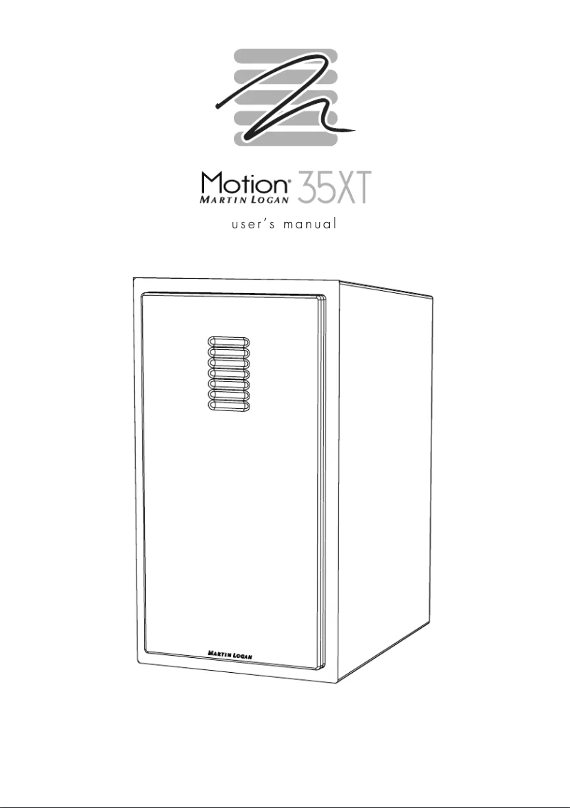 Page n°1 - Manuel utilisateur Martin Logan Motion 35XT