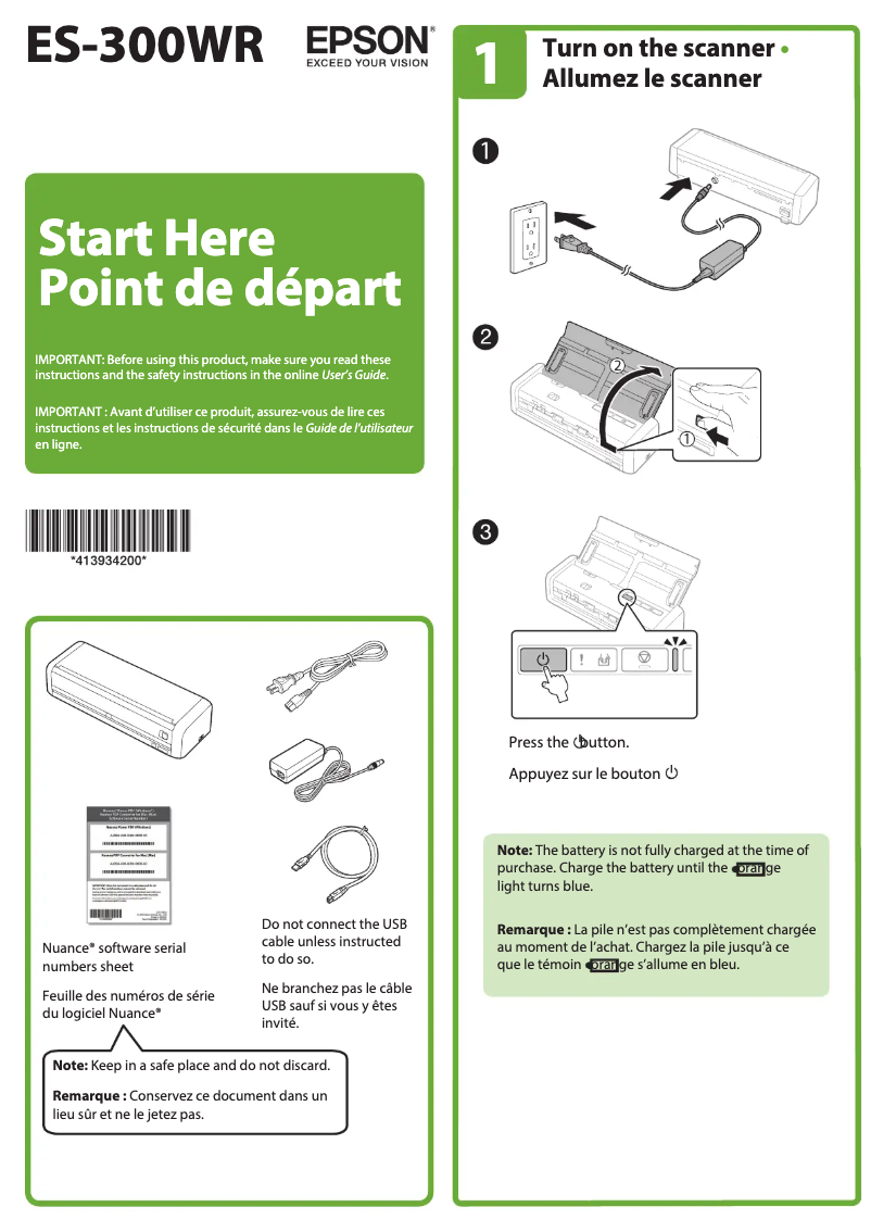 First page image of the manual for WorkForce ES-300WR
