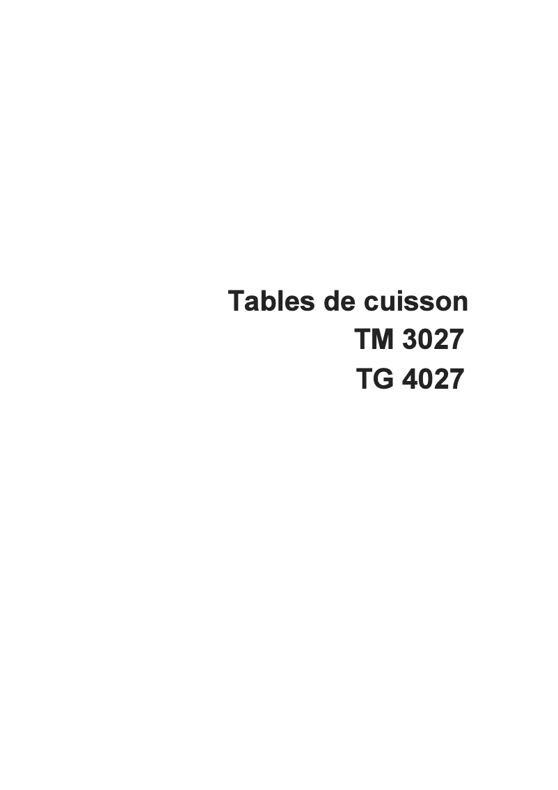 Page n°1 - Manuel utilisateur Arthur Martin-Electrolux TG4027N