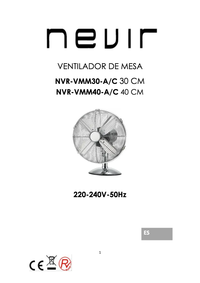 Page n°1 - Manuel utilisateur Nevir NVR-VMM30-A