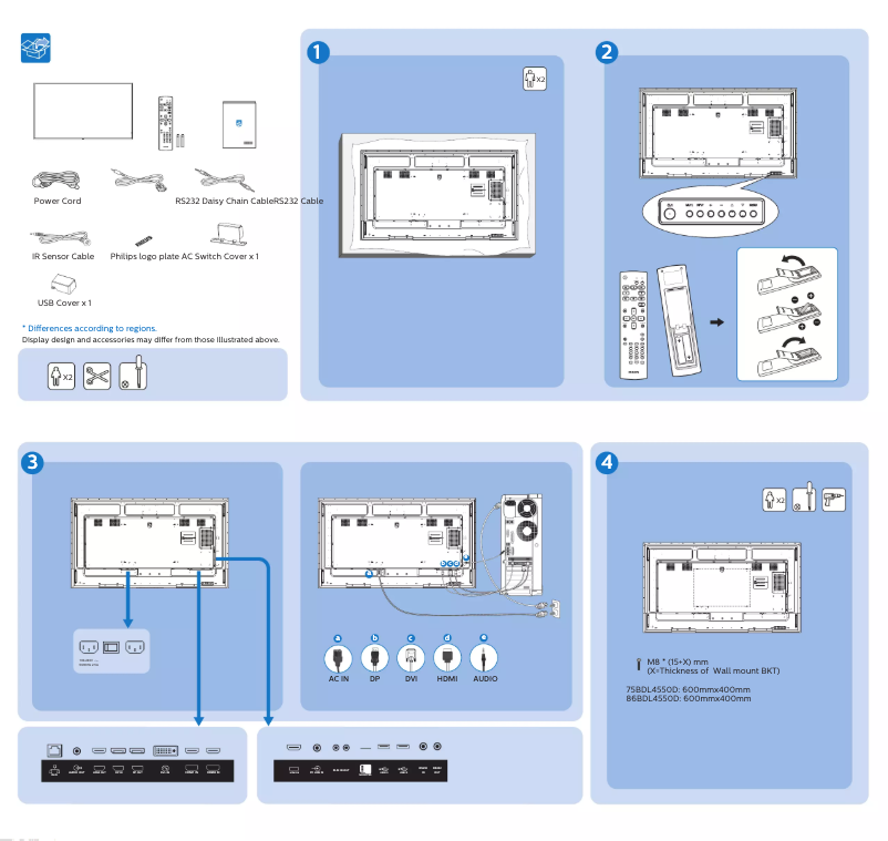 Page n°1 - Guide de démarrage rapide Philips 86BDL4550D