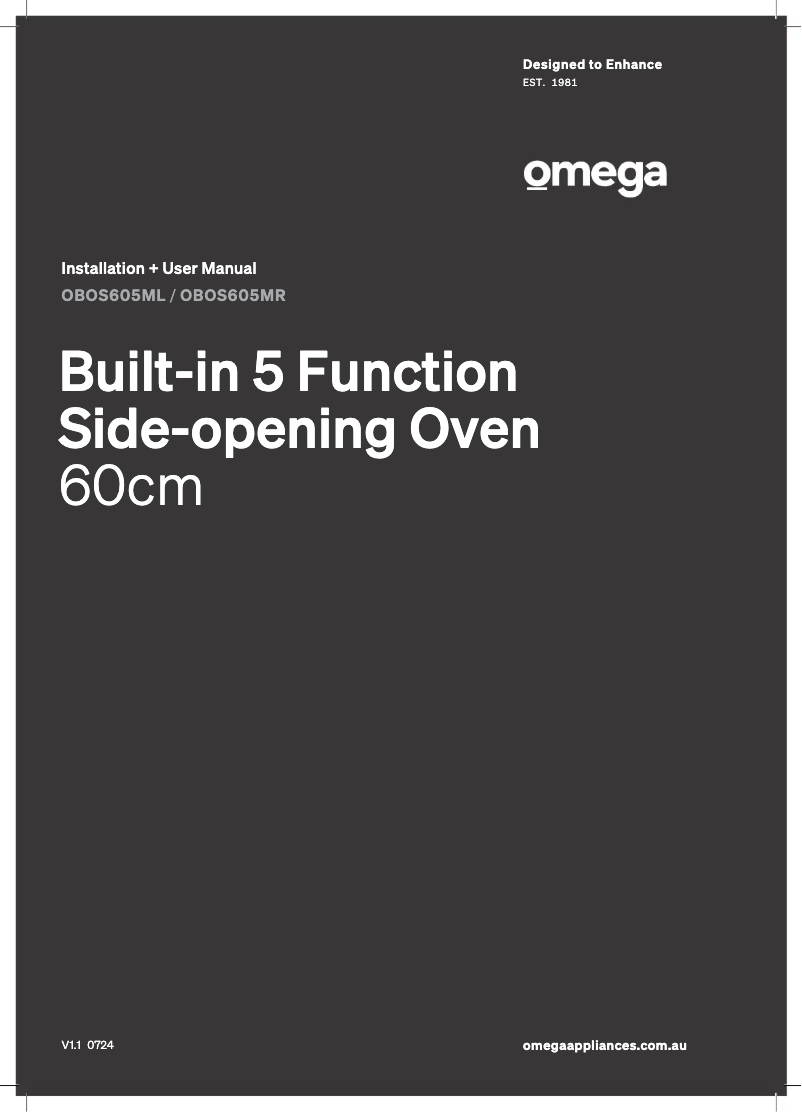 Page 1 de la notice Manuel utilisateur Omega OBOS605MR