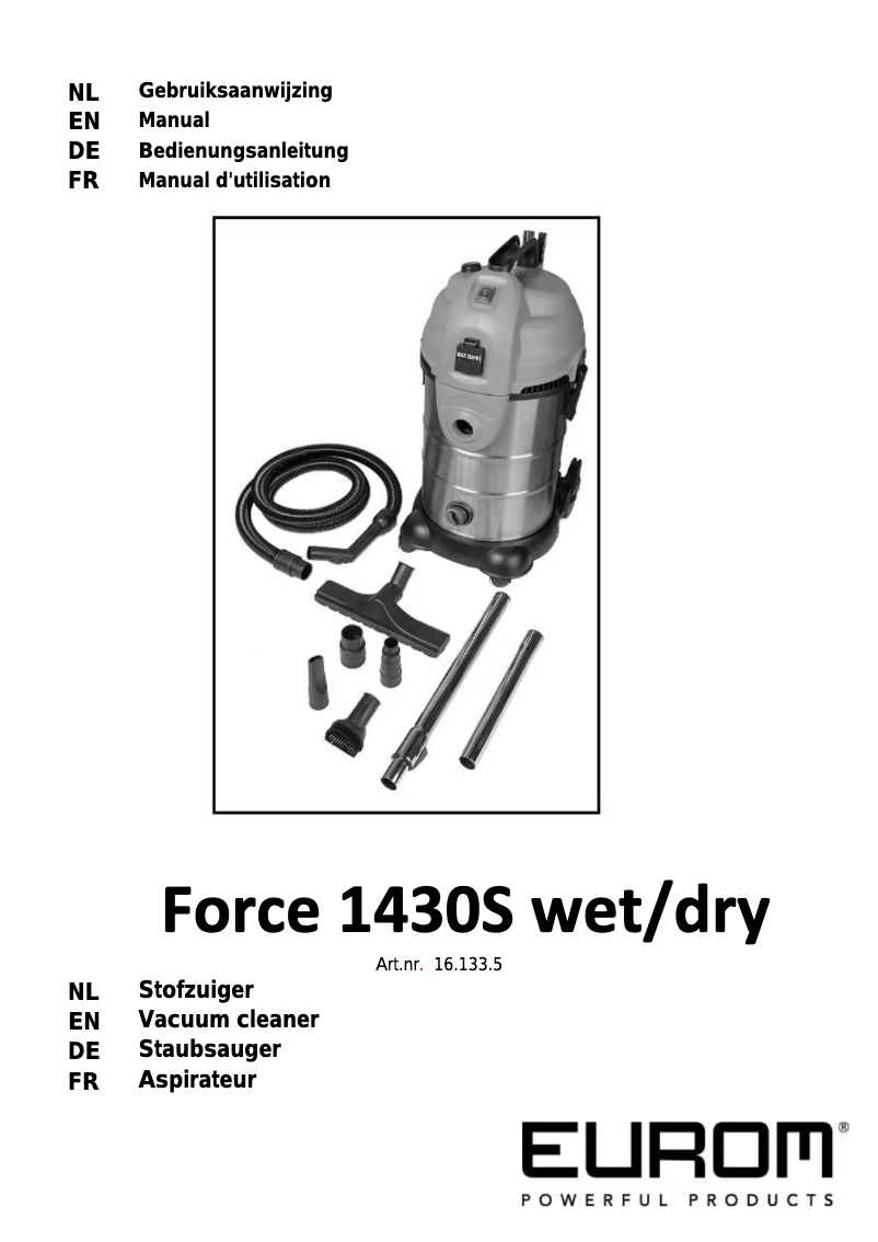 Page 1 de la notice Manuel utilisateur Eurom Force 1430S