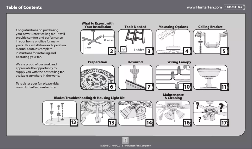 Page 1 de la notice Manuel utilisateur Hunter Crown Park 54015