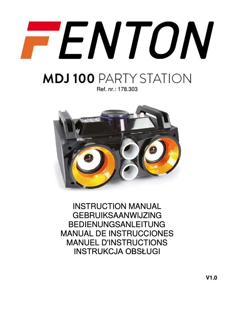 Image de la première page du manuel de l'appareil MDJ100