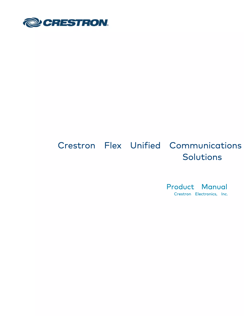 Page 1 of the manual User Manual Crestron UC-FCM-Z