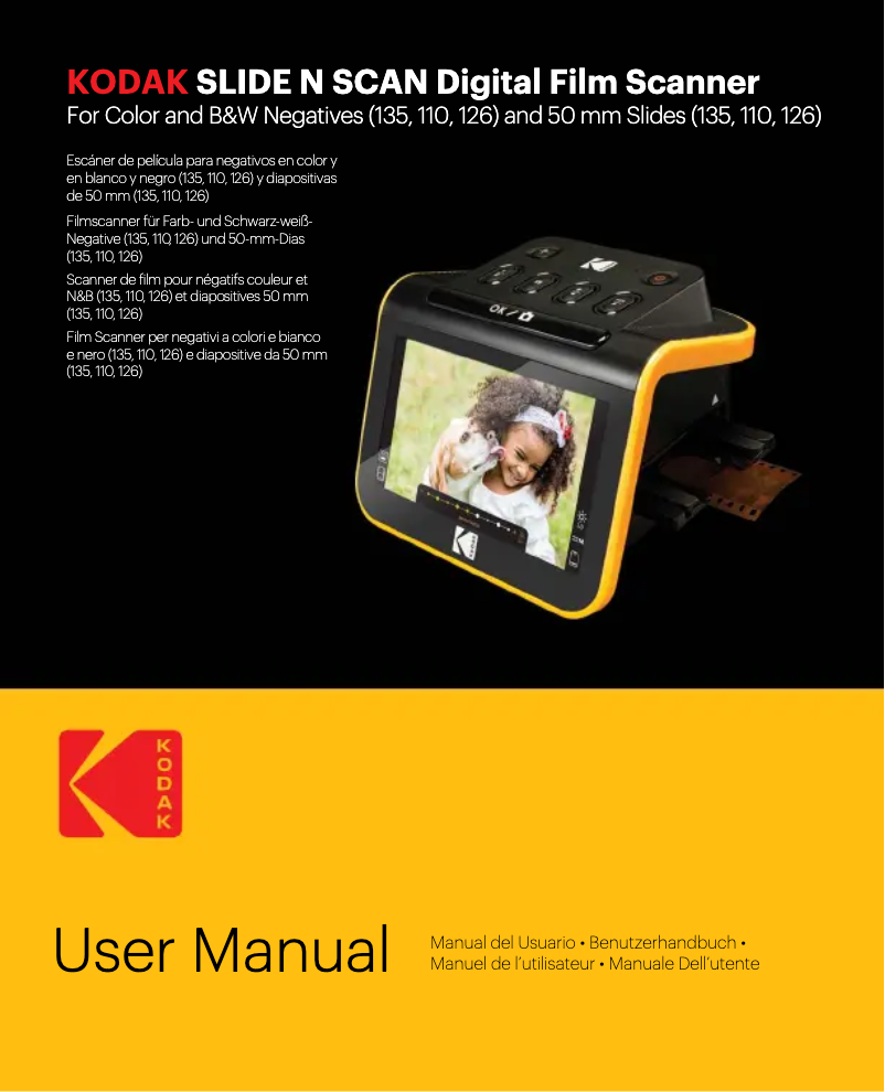 Page 1 de la notice Manuel utilisateur Kodak SLIDE N SCAN Digital Film Scanner